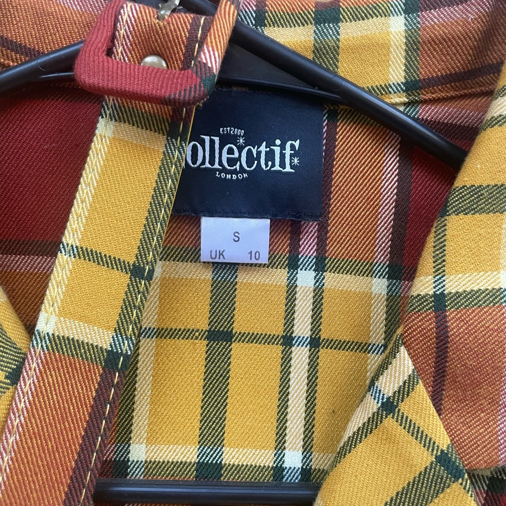 Collectif Red and Yellow Plaid Caterina Swing dress - Picture 3 of 5